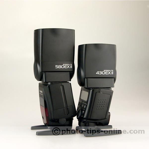 Canon Speedlite 430EX II vs. Canon Speedlite 580EX II: heads straight up, side view #1
