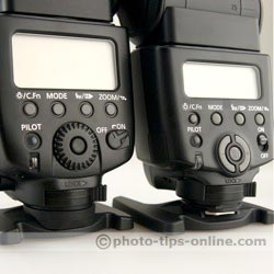 Canon Speedlite 430EX II vs. Canon Speedlite 580EX II: controls, close up