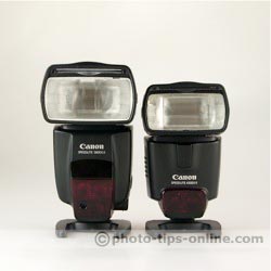 Canon Speedlite 430EX II vs. Canon Speedlite 580EX II: front view