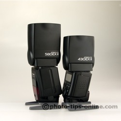 Canon Speedlite 430EX II vs. Canon Speedlite 580EX II: heads vertical, side view #1