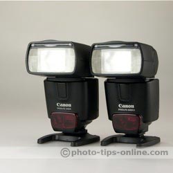 Canon Speedlite 430EX vs. Canon Speedlite 430EX II: front angle view