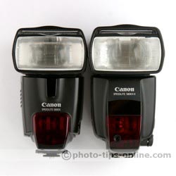 Canon Speedlite 580EX vs. Canon Speedlite 580EX II: front view