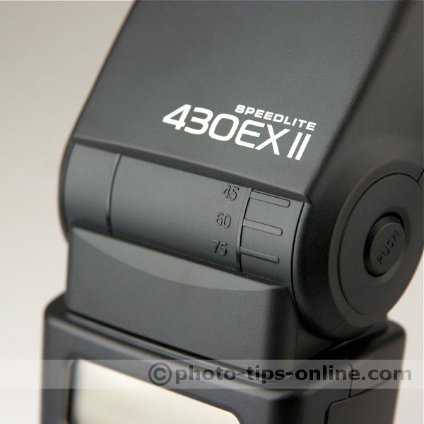 Canon Speedlite 430EX II flash: tilting angles