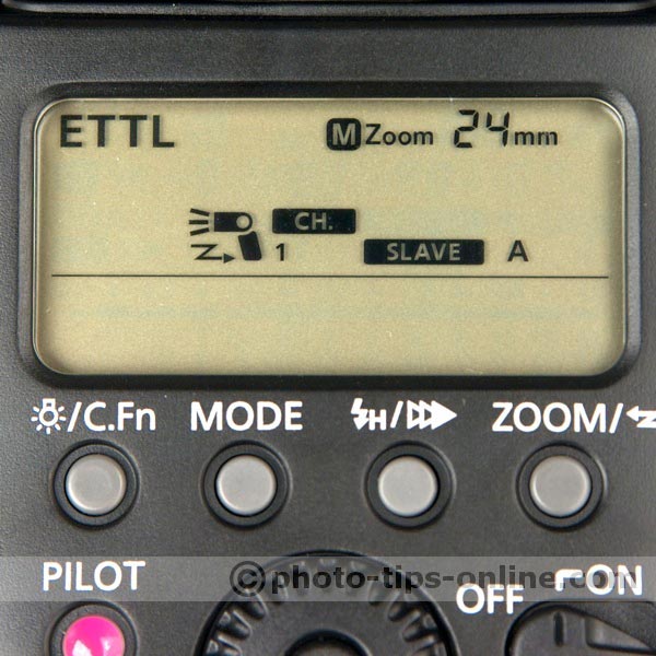 Canon Speedlite 580EX II flash: wireless slave mode