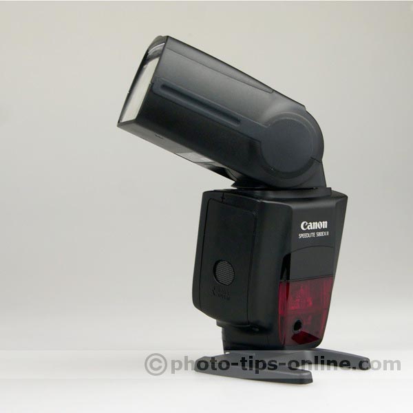 Canon Speedlite 580EX II flash: flash tilted 75 degrees, rotated 120 degrees