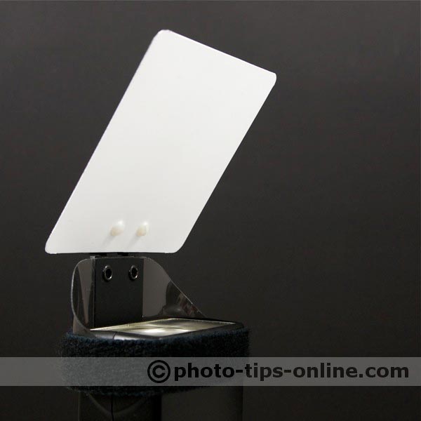 Demb Flip-it! flash reflector: mounted of a wide flash head side, front