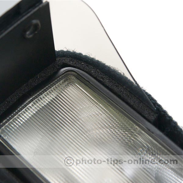 Demb Flip-it! flash reflector: on a flash, attachment close up