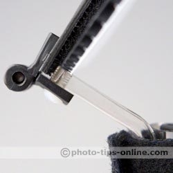 Demb Mega Flip-it! Kit flash reflector: hinge, close up, 45 degree position