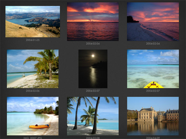 Focus Point iPad photo browser: 9 thumbnails per page
