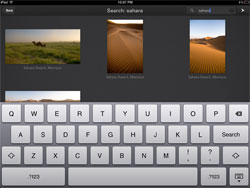 Focus Point iPad photo browser: search function