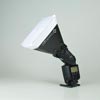 GamiLight BOX 21 flash diffuser: side view, on Canon Speedlite 580EX II