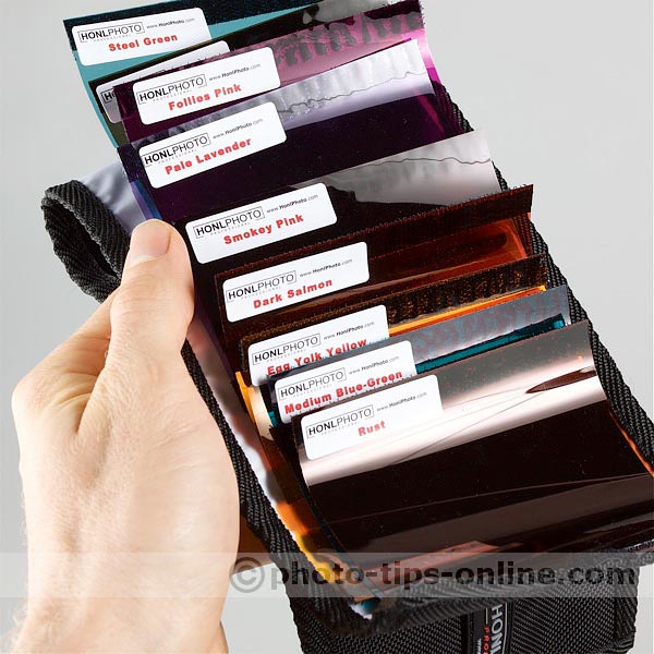 Honl Photo Filter Roll-Up: open, filter labels are easy to read