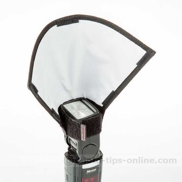 Honl Photo Light Paddle: mounted on a narrow side of the flash