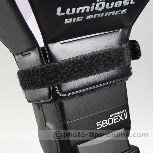 LumiQuest Big Bounce flash diffuser: additional Velcro strap