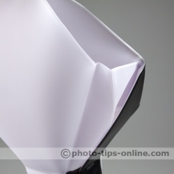 LumiQuest Big Bounce flash diffuser: side, close up