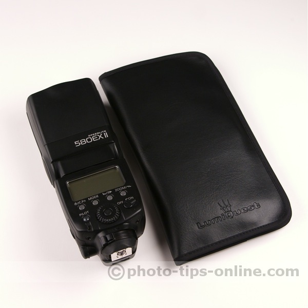 LumiQuest ProMax System flash diffuser: wallet vs. Canon Speedlite 580EX II