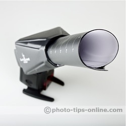 LumiQuest Snoot XTR: extender set to the narrowest beam position