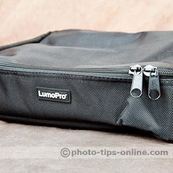 LumoPro LP739 Double Flash Speedring Bracket: carrying case logo