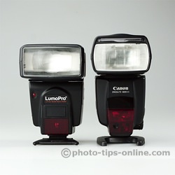 LumoPro LP160 flash: compared to Canon Speedlite 580EX II