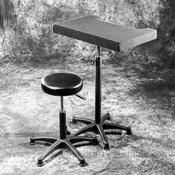 LumoPro Posing Stool and Table: set to medium height