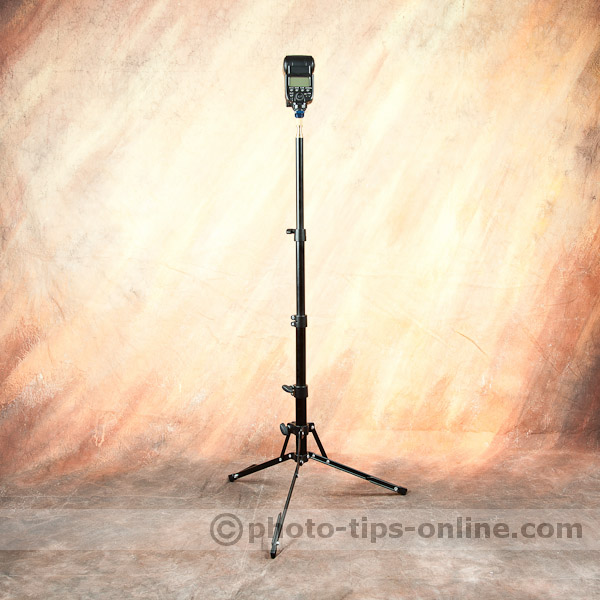LumoPro Ultra Compact Light Stand: using with a speedlight, highest position