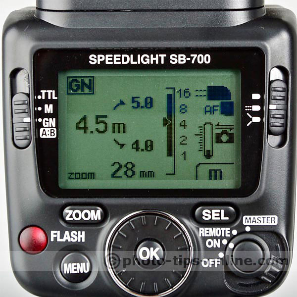 Nikon Speedlight SB-700: controls