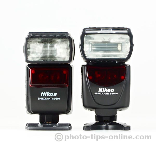 Nikon Speedlight SB-700 vs. Nikon Speedlight SB-600: front view, side-by-side