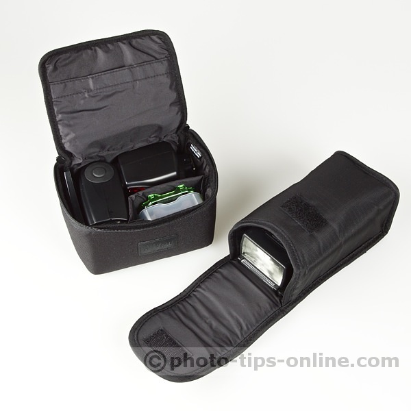 Nikon Speedlight SB-700 vs. Nikon Speedlight SB-600: open carrying cases, everything is packed inside