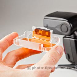 Nikon Speedlight SB-900: orange film-based filter