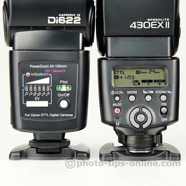 Nissin Di622 II vs. Canon Speedlite 430EX II: flash controls, LED's, LCD screen