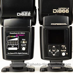 Nissin Di622 II vs. Nissin Di866 II: controls, LEDs vs. LCD