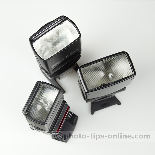 Orbis Ring Flash adapter: three different flash head sizes to be tested