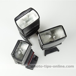 Orbis Ring Flash adapter: three different flash head sizes to be tested