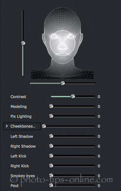 Portrait Professional 12: lighting controls, no effect, default