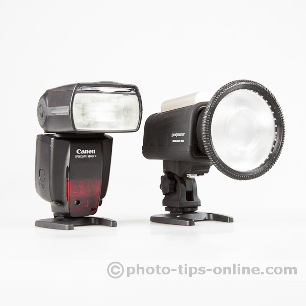 Promaster Duolight 250 hybrid light: compared to Canon Speedlite 580EX II