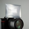 Promaster Universal Softbox for built-in flash: on camera, front view