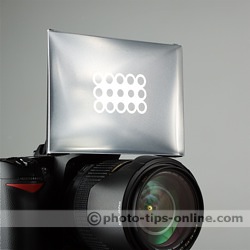 Promaster Universal Softbox for built-in flash: on camera, front view