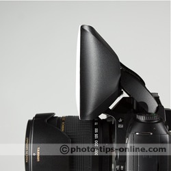 Promaster Universal Softbox for built-in flash: on camera, side view