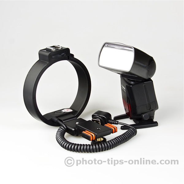 Ray Flash Rotator flash bracket: compared to the size of Canon Speedlite 580EX II