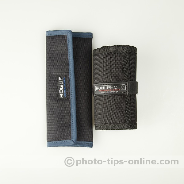 Rogue Gels: Universal Kit pouch vs. Honl Photo filter roll-up case, closed