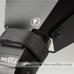 Speedlight Pro Kit 4: Velcro strap attaching a softbox