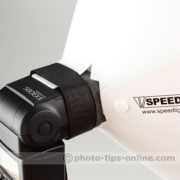 Speedlight Pro Kit Beauty Dish: attachment close up, Velcro strap