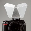 Speedlight Pro Kit Mini Bounce: front view, on camera