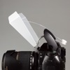 Speedlight Pro Kit Mini Bounce: side view, on camera