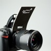Zeh Bounce pop-up flash reflector: on a Nikon camera body