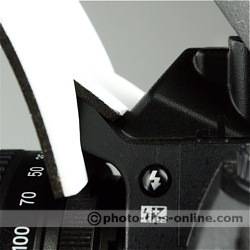 Zeh Bounce pop-up flash reflector: attachment close up
