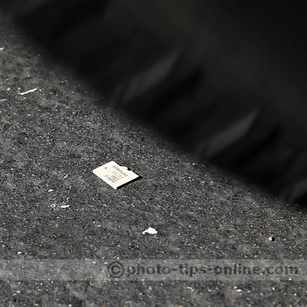 Indestructible memory card: running over with a car