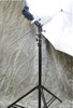 Choosing a Light Stand, Umbrella & Adapter: silver umbrella positioned behind the flash