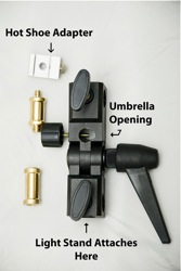 Choosing a Light Stand, Umbrella & Adapter: light stand adapter, metal rods, hot shoe adapter