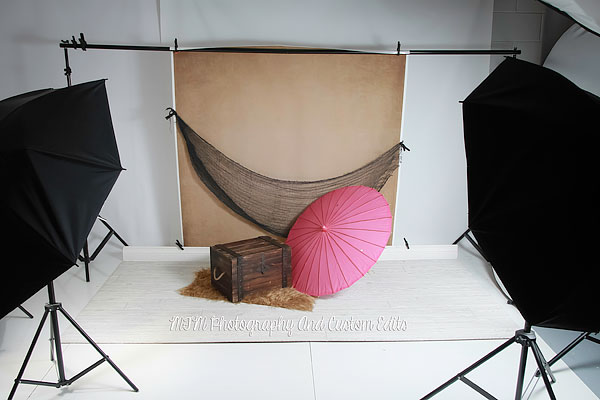 Photographing Babies: studio setup, a pullback shot